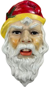 HEAVY PAPER MACHE SANTA HEAD DISPLAY