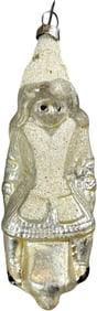 GIRL ON SLED GLASS ORNAMENT