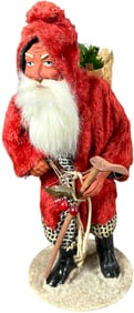 RED VELVET COAT SANTA CLAUS FIGURE
