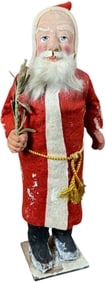 RED COAT SANTA CLAUS CANDY CONTAINER