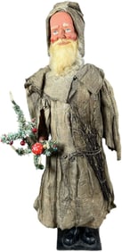 SANTA WEARING BURLAP CANDY CONTAINER