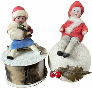 TWO HEUBACH KIDS ON CANDY CONTAINERS