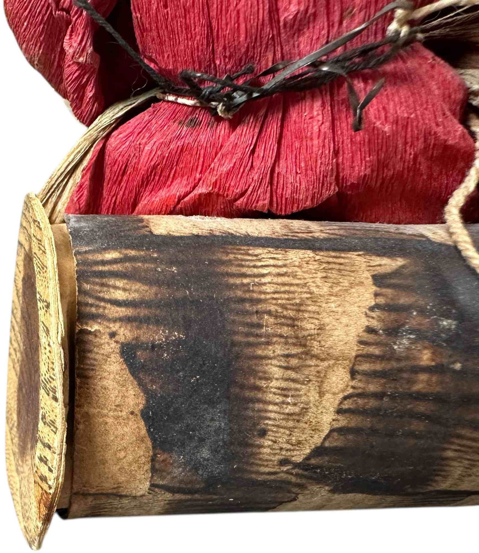 BISQUE HEAD SANTA ON LOG CANDY CONTAINER - 6