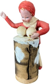 HEUBACH BOY AT STUMP CANDY CONTAINER