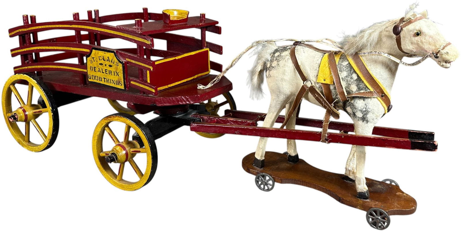 LARGE SANTA CLAUS HORSE DRAWN WAGON - 2