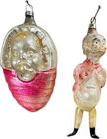 HAPPY HOOLIGAN & BABY IN BUNTING ORNAMENTS