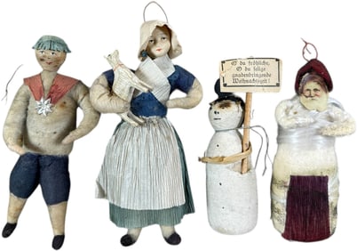 FOUR COTTON ORNAMENTS