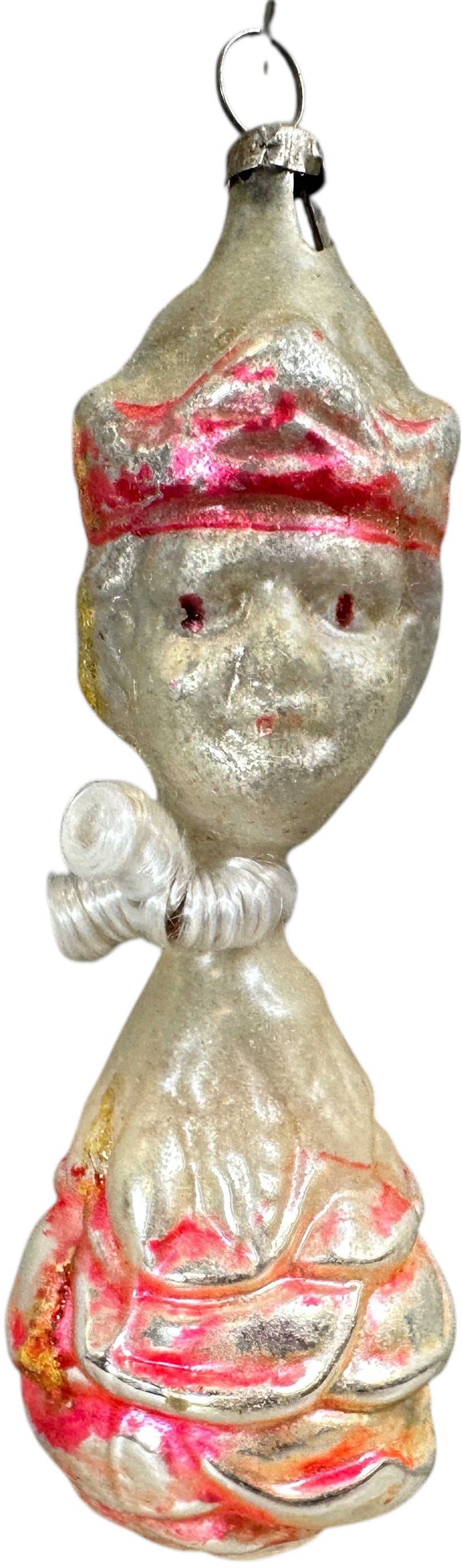 PRINCE HEAD ON A ROSE GLASS ORNAMENT: 274. PRINCE HEAD ON A ROSE GLASS ORNAMENT | Pike is chipped. | 5.5" h. | (Excellent Condition) | $400 - $600
