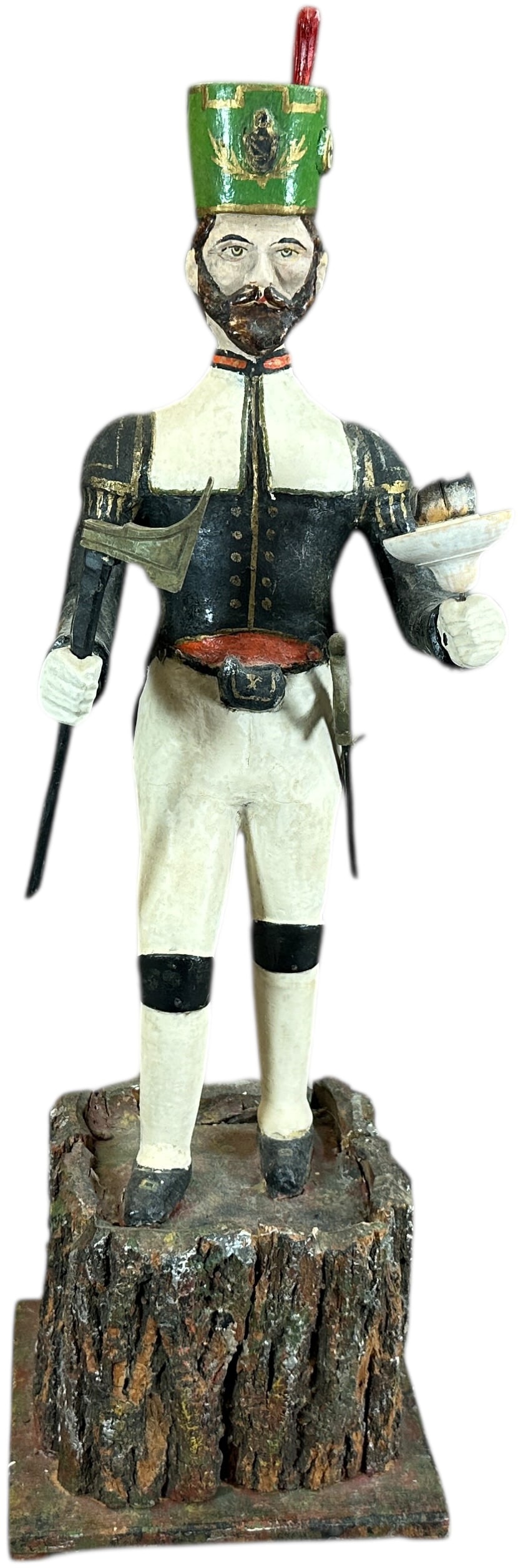 ERZGEBIRGE LICHTER BERGMANN MINER FIGURE CANDLE: 293. ERZGEBIRGE LICHTER BERGMANN MINER FIGURE CANDLE | Large candle holder. Provenance: Bob & Maurine Young | 23" h | Some touch-up to figure, (Excellent Condition) | $1,000 - $1,800