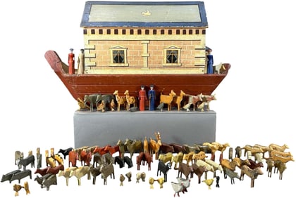 LARGE GERMAN HAND PAINTED NOAHS ARK