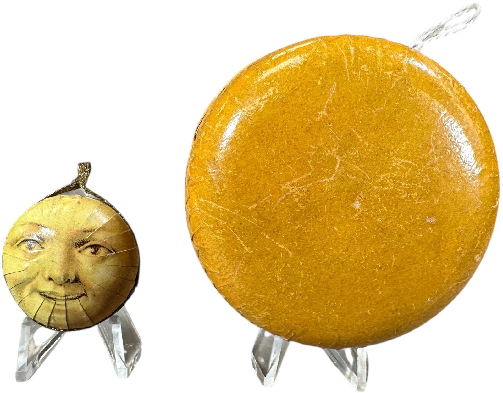 TWO SMALL MOON FACE CANDY CONTAINER - 2