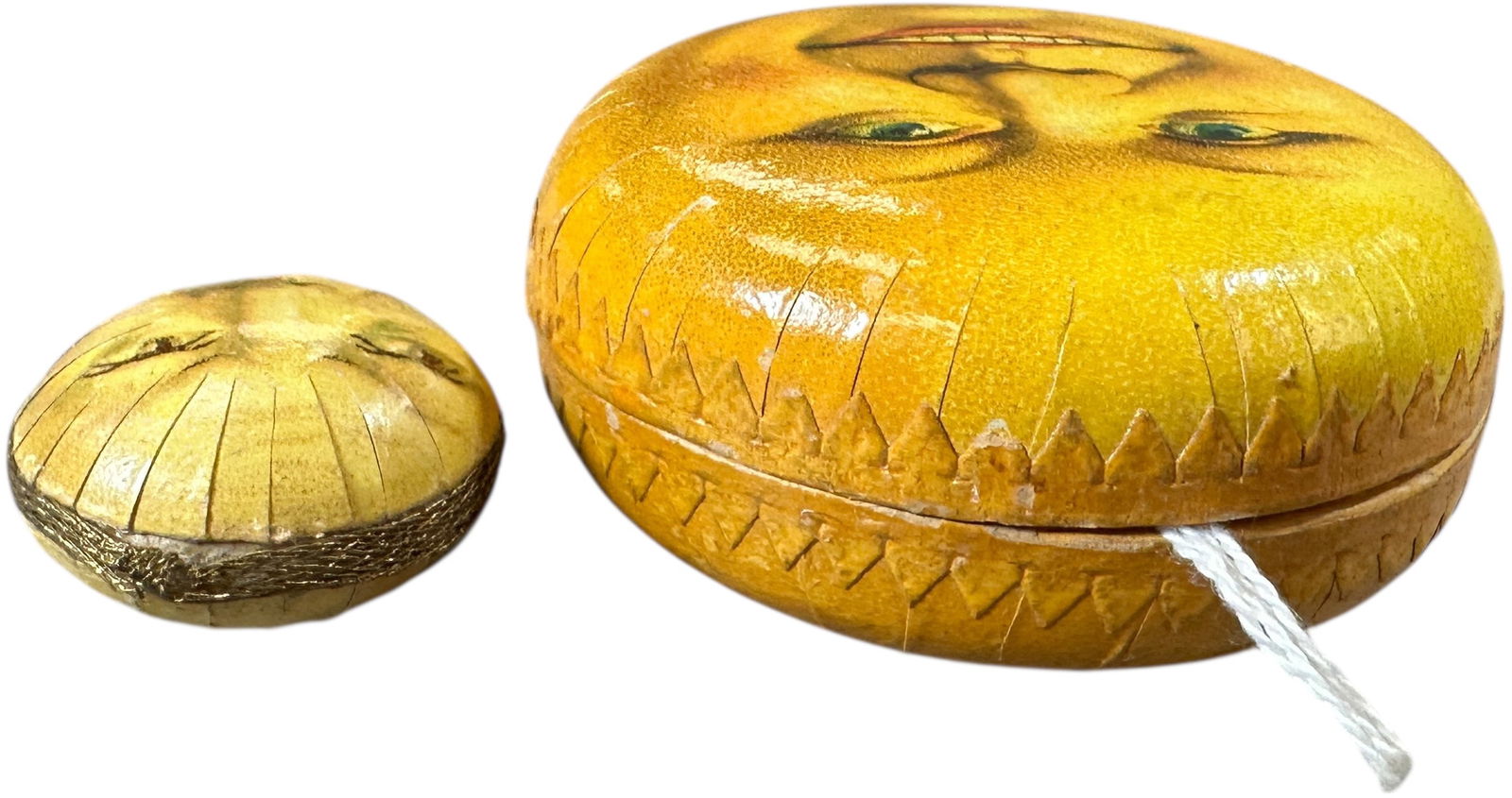 TWO SMALL MOON FACE CANDY CONTAINER - 3