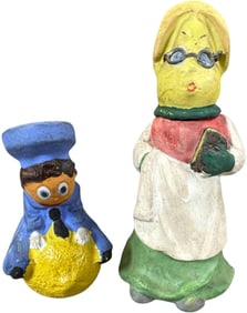 TWO VEGGIE PEOPLE CANDY CONTAINERS