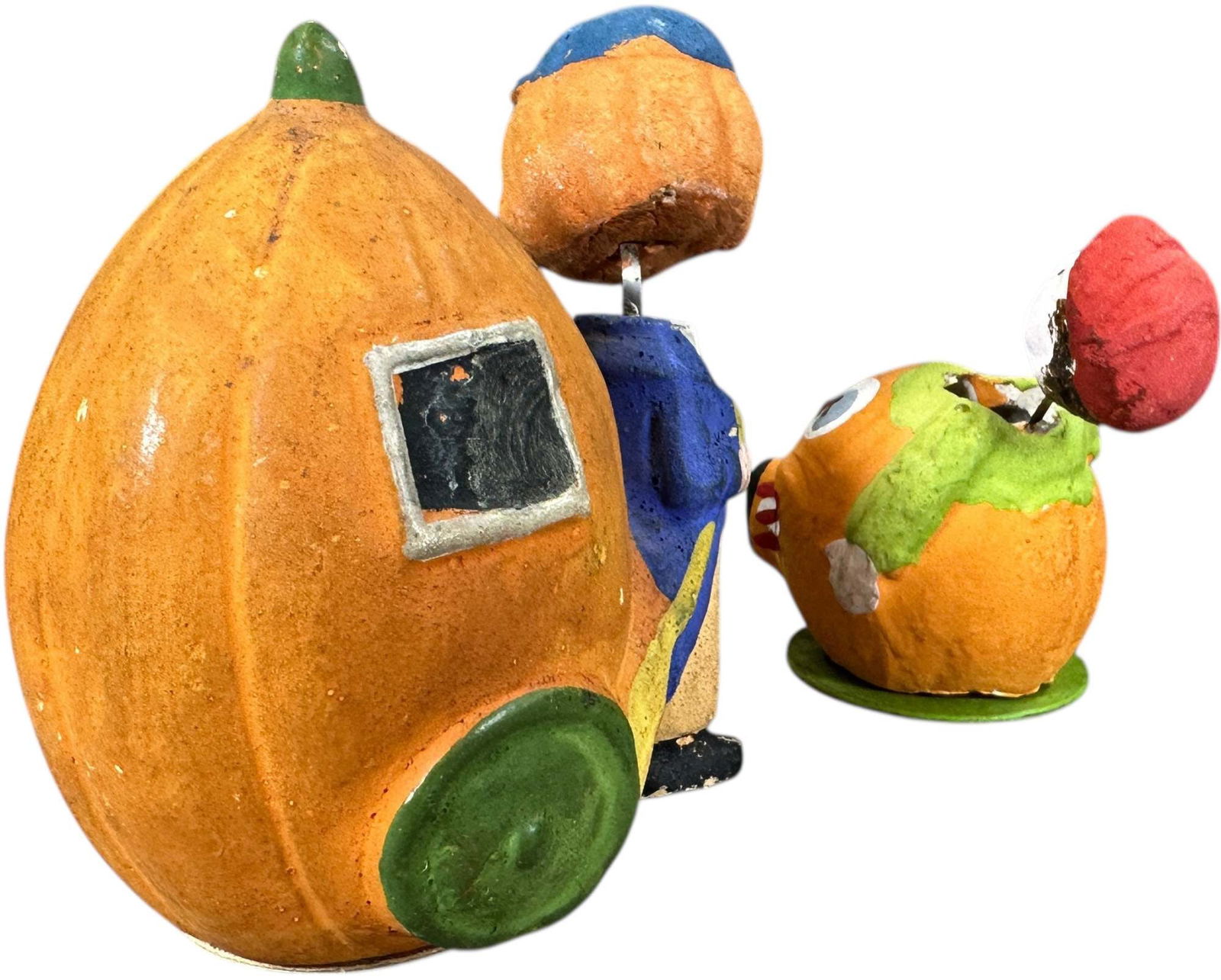 TWO PUMPKIN CHARACTER NODDER/ CANDY CONTAINERS - 3