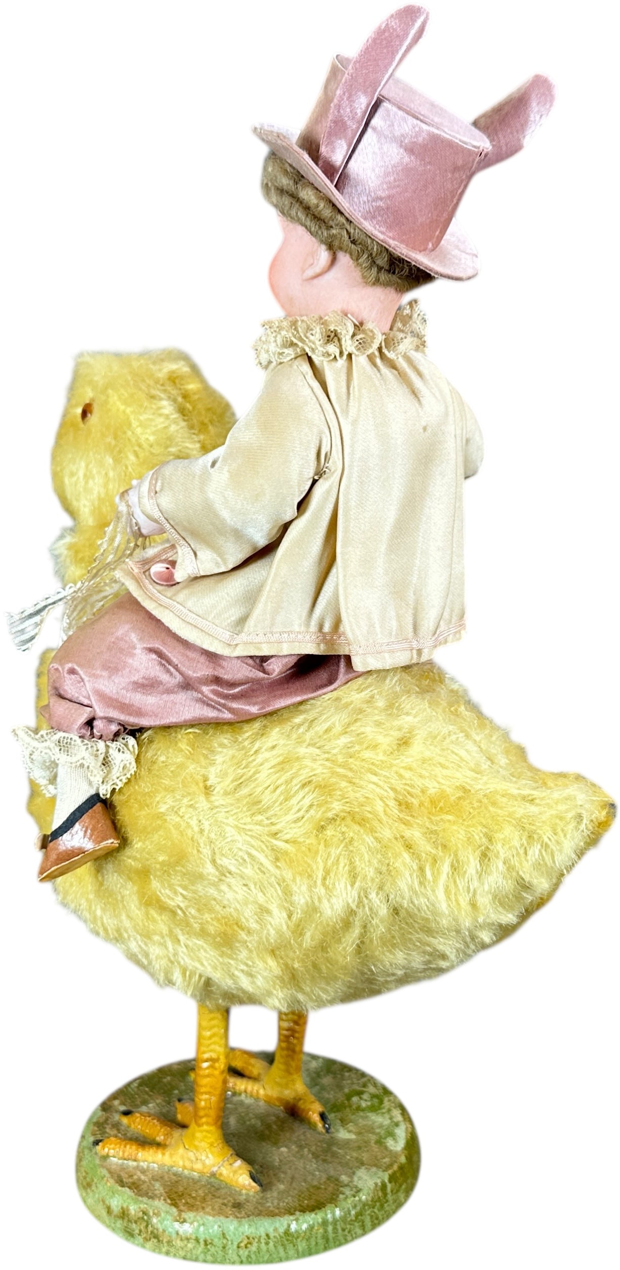 RABBIT BISQUE BOY RIDING CHICK CLOCKWORK - 4