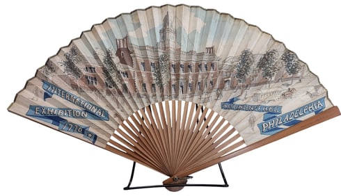 1876 INTERNATIONAL EXHIBITION SOUVENIR FAN