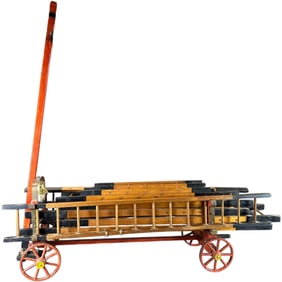 LARGE WOODEN LADDER WAGON W/ BELL
