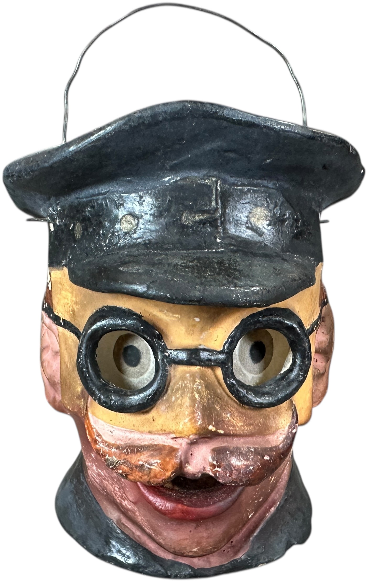 RARE CHAUFFER HEAD LANTERN: 366. RARE CHAUFFER HEAD LANTERN | Extremely hard to find German Lantern circa 1900. Provenance: David Bausch Collection. | 5.5" h. | (Excellent Condition) | $1,500 - $2,500