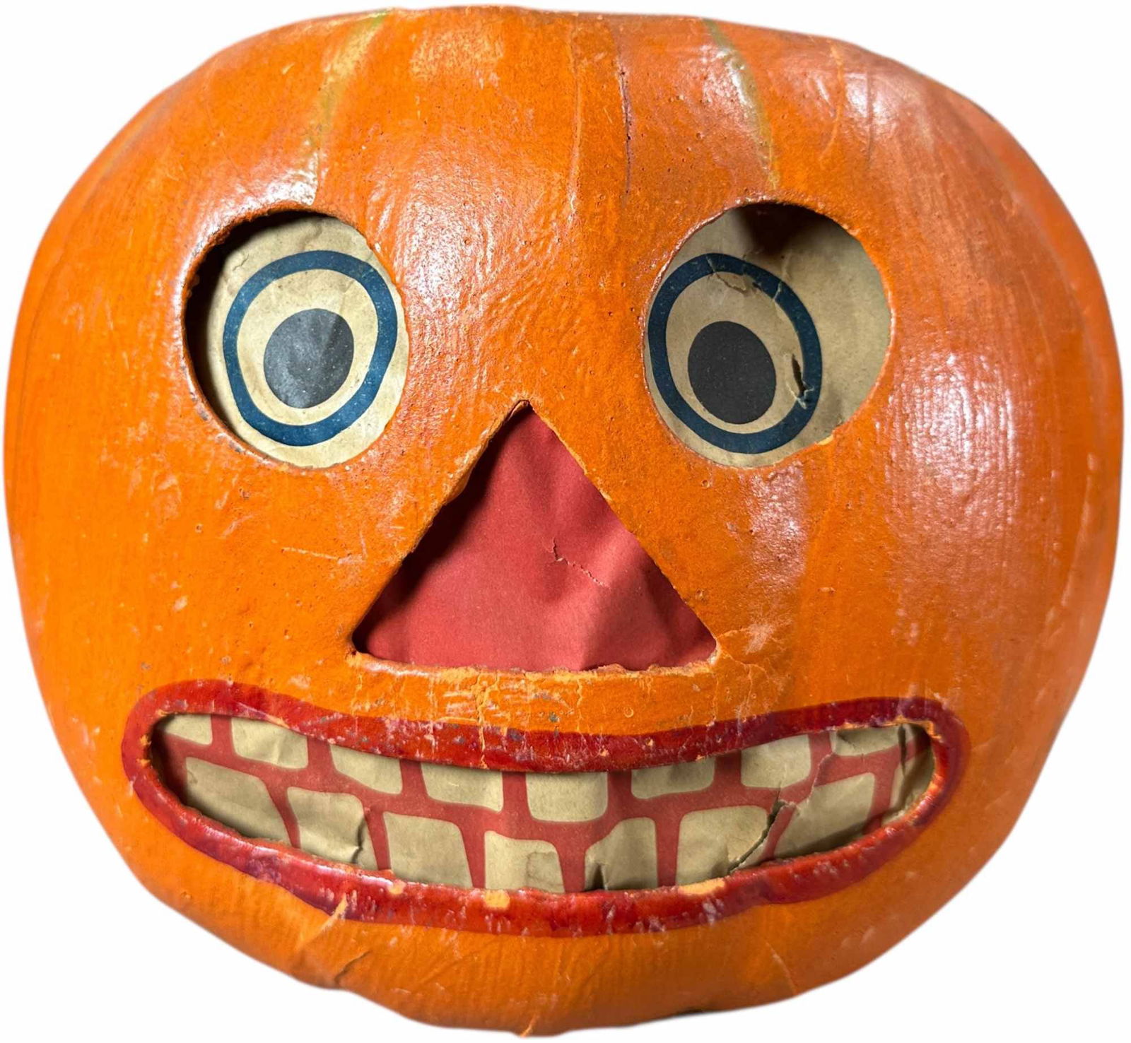 VERY LARGE GERMAN JACK O LANTERN: 373. VERY LARGE GERMAN JACK O LANTERN | Marked Germany on bottom, hole in rear for electric light. | 8" h. | (Very Good to Excellent Condition) | $400 - $700