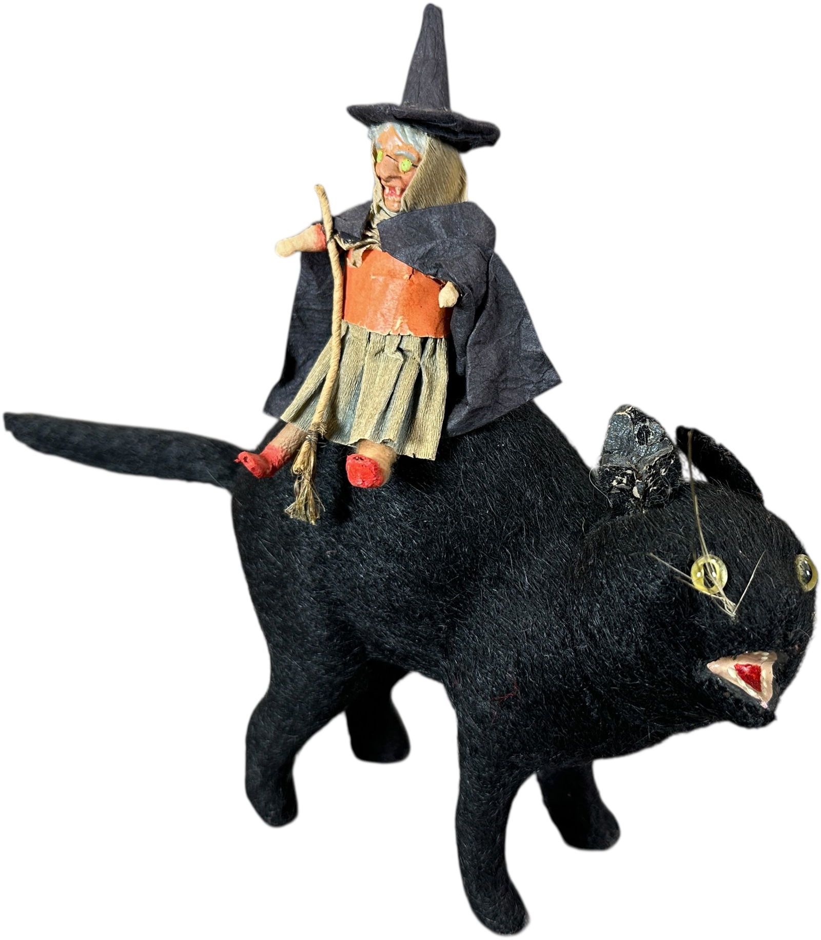 WITCH RIDING BLACK CAT CANDY CONTAINER - 2