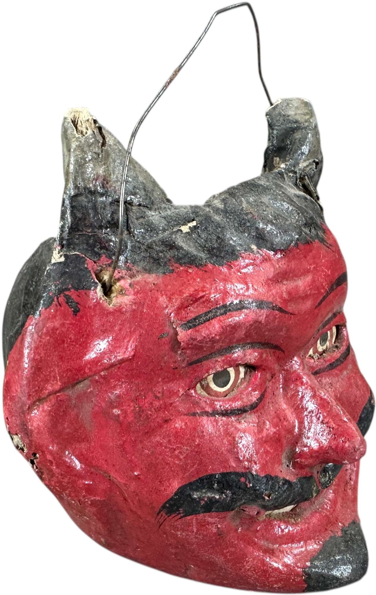 EARLY GERMAN DEVIL HEAD LANTERN - 2