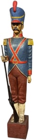 FULL FIGURE LIFE SIZE SOLDIER CARVED FIGURE
