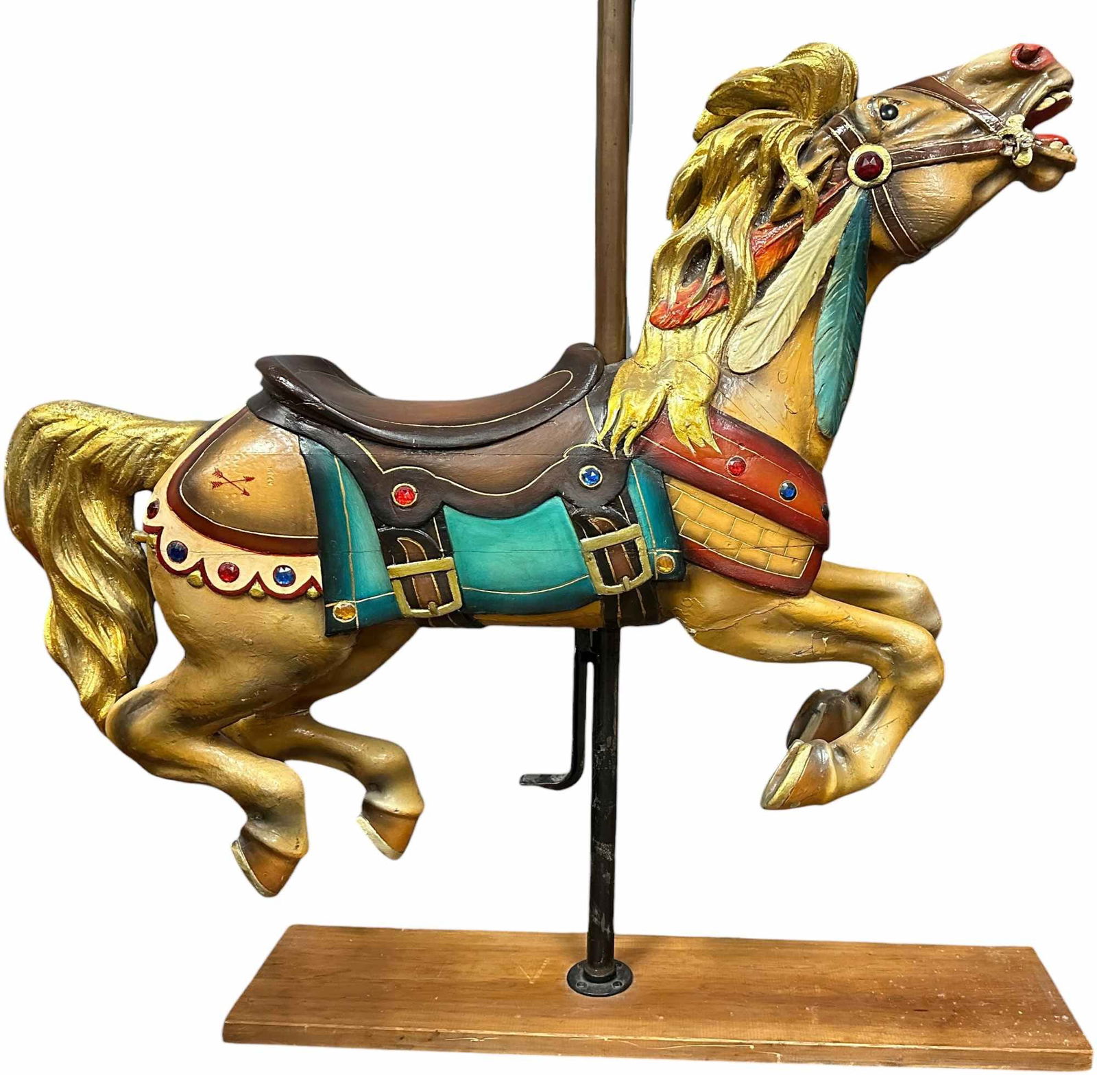 PHILADELPHIA TOBOGGAN CO. INDIAN PONY CAROUSEL HORSE (1 of 9)