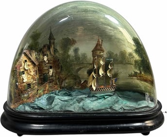 THREE MAST SHIP AT BAY AUTOMATON DOME