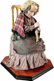 OLD WOMAN KNITTING MUSICAL AUTOMATON