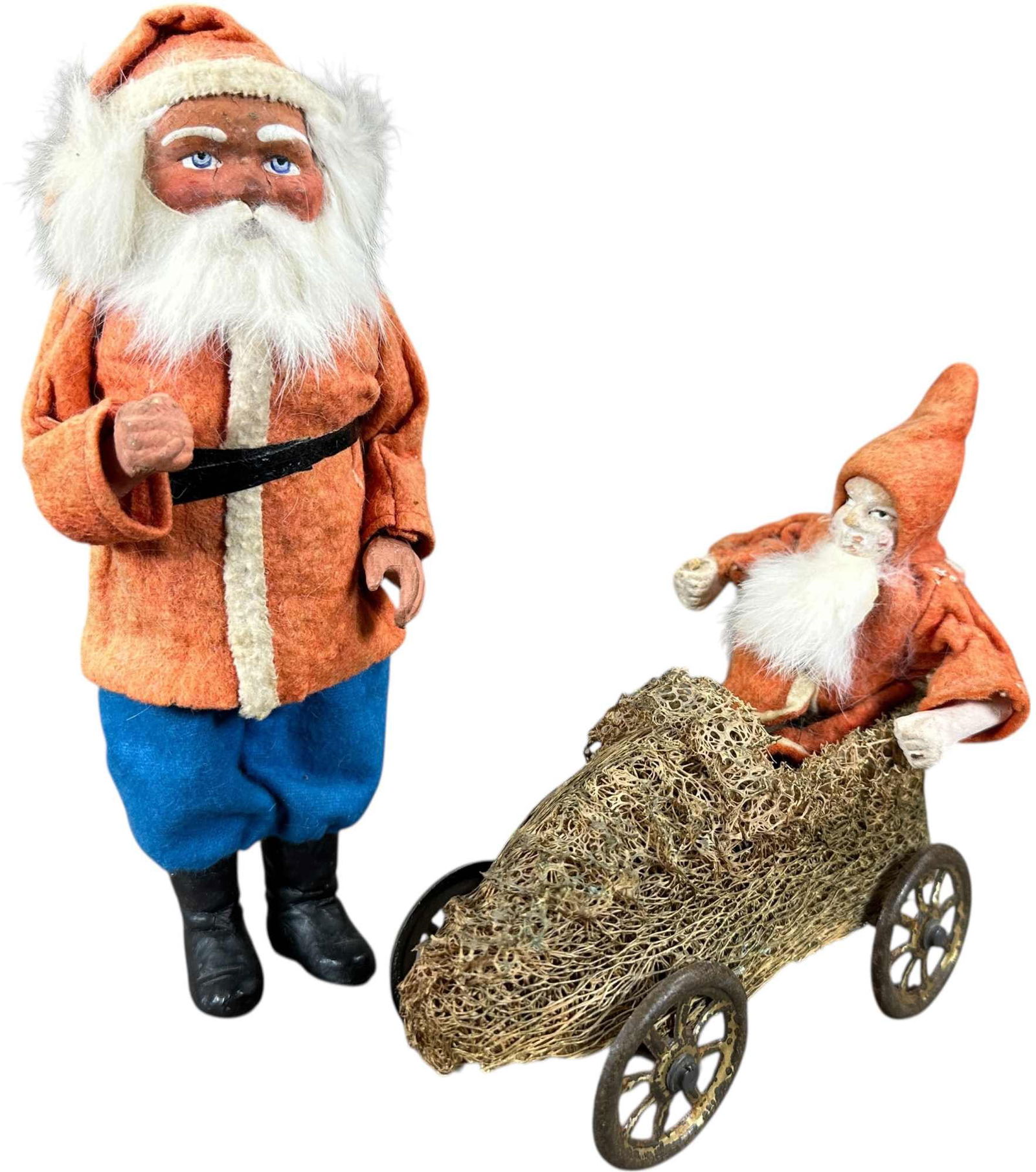 TWO EARLY GERMAN SANTA FIGURES (1 of 7)