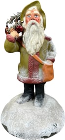ARTISAN MADE SANTA ON SNOW MOUND