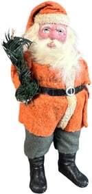 SMALL SANTA WOODCUTTER W/ RABBIT BEARD