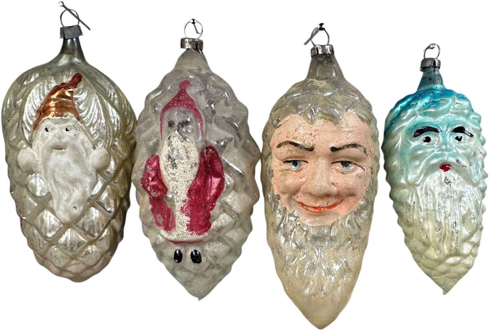FOUR PINECONE GLASS ORNAMENTS (1 of 4)