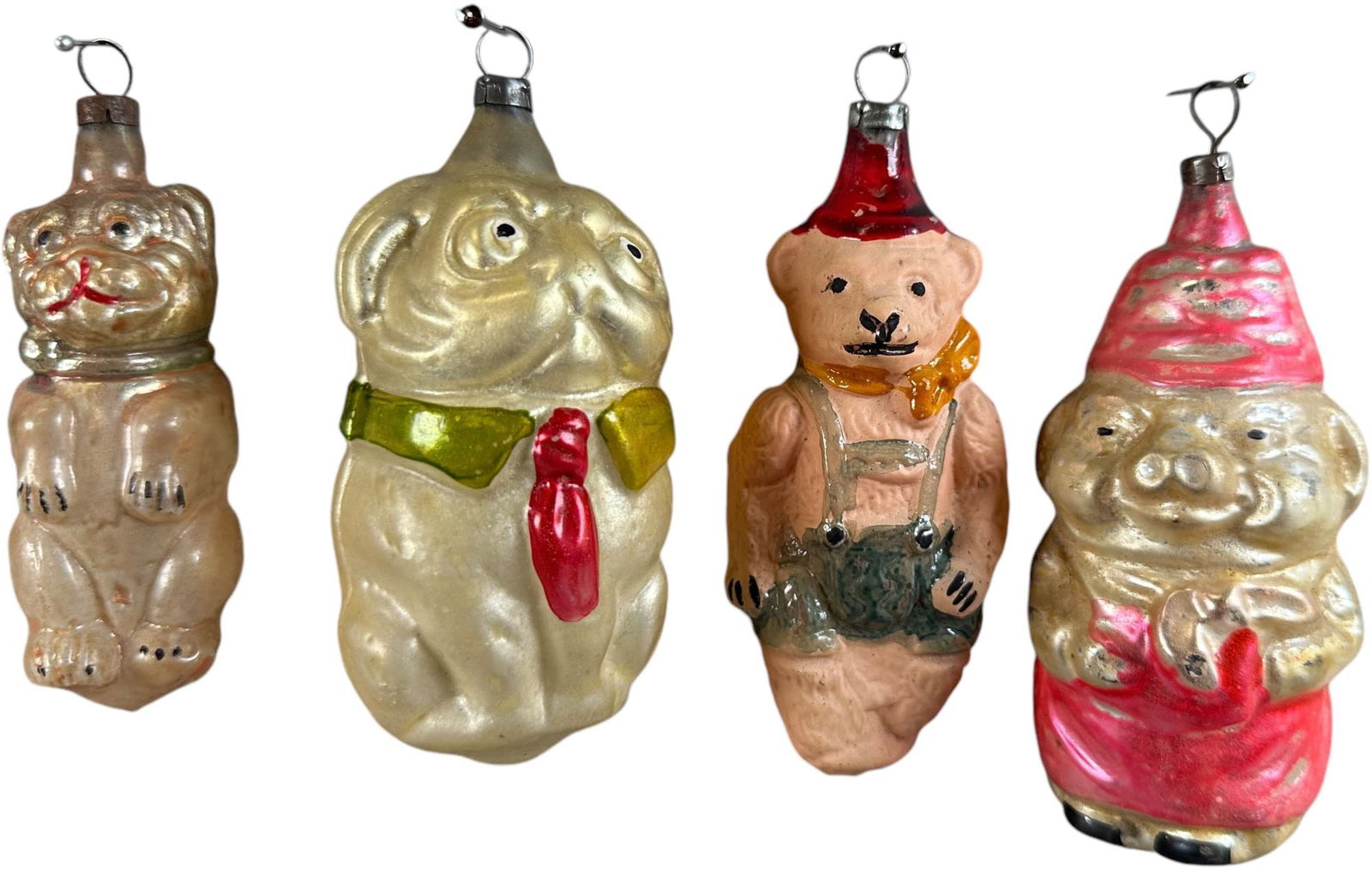 TWO PIGS & TWO DOGS GLASS ORNAMENTS (1 of 5)