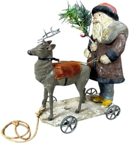 SANTA NODDER W/ REINDEER ON PLATFORM