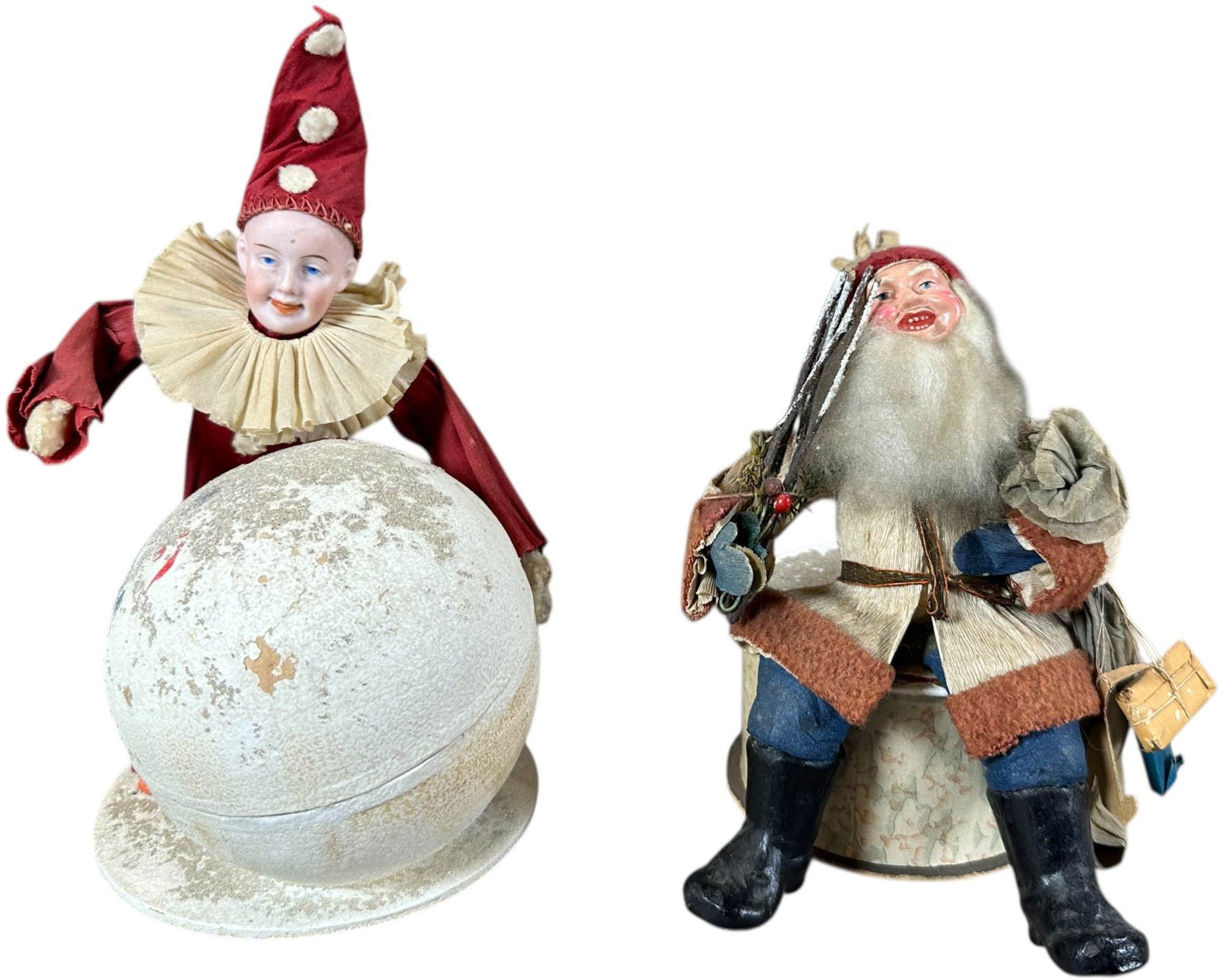 TWO FIGURAL CHRISTMAS CANDY CONTAINERS (1 of 7)