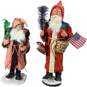 TWO CONTEMPORARY SANTA CANDY CONTAINER