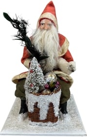 SANTA W/ BASKET OF DECORATIONS