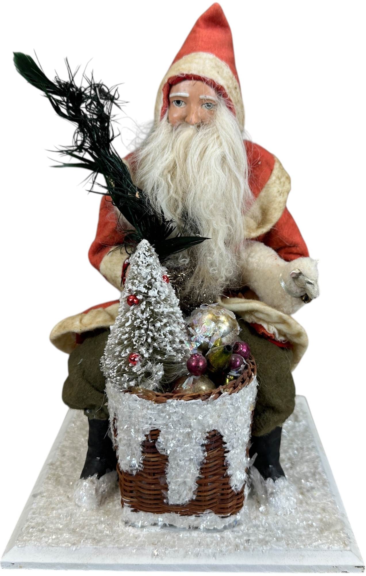 SANTA W/ BASKET OF DECORATIONS (1 of 8)