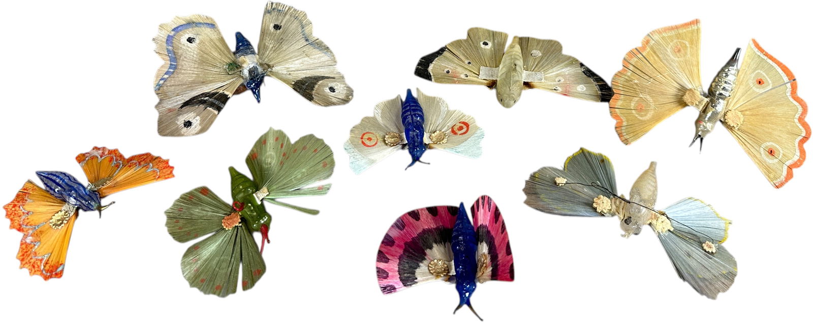 GROUPING OF BLOWN GLASS HAIR BUTTERFLIES (1 of 5)