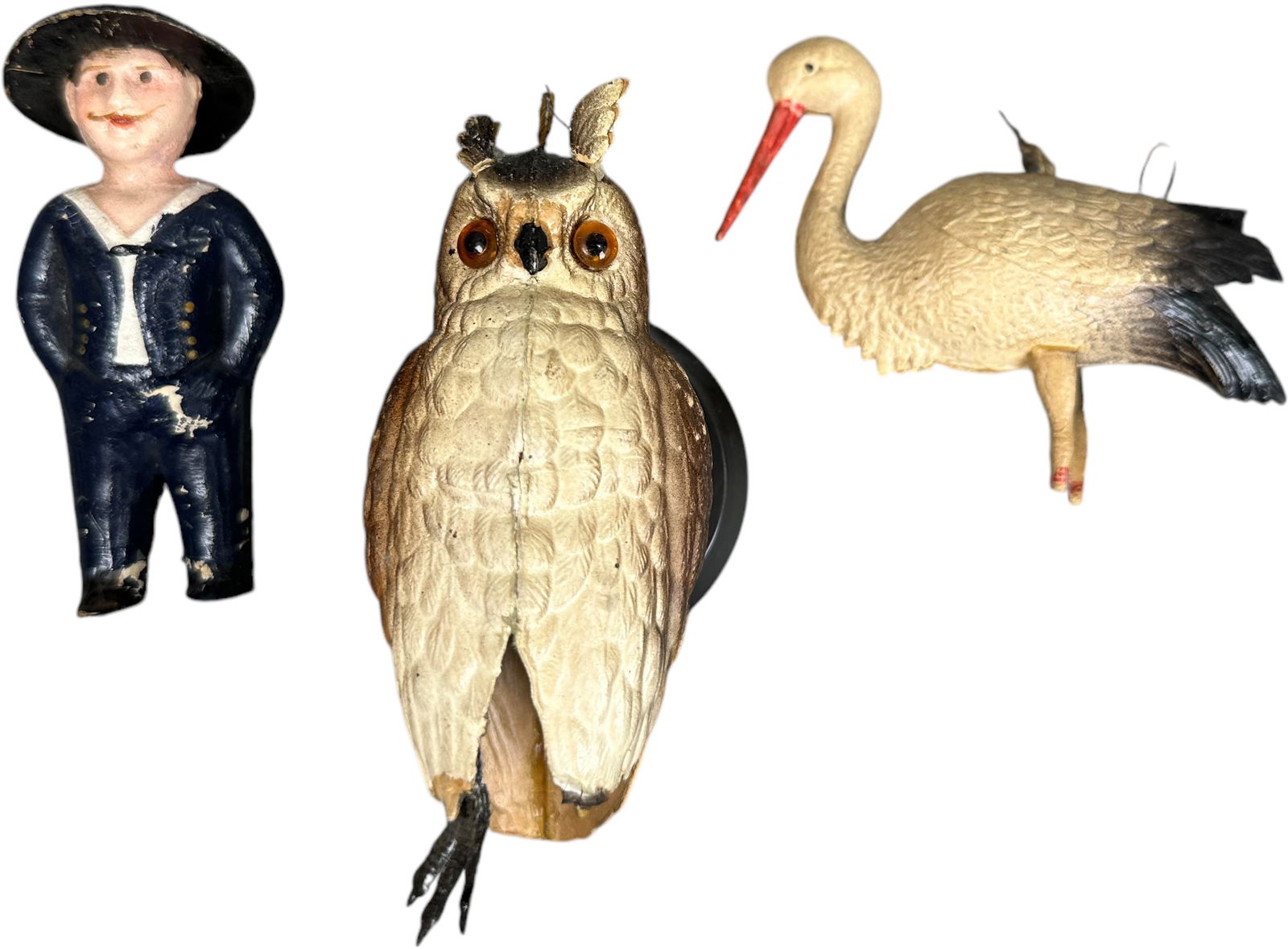 DRESDEN OWL W/ STORK & SAILOR ORNAMENTS (1 of 4)