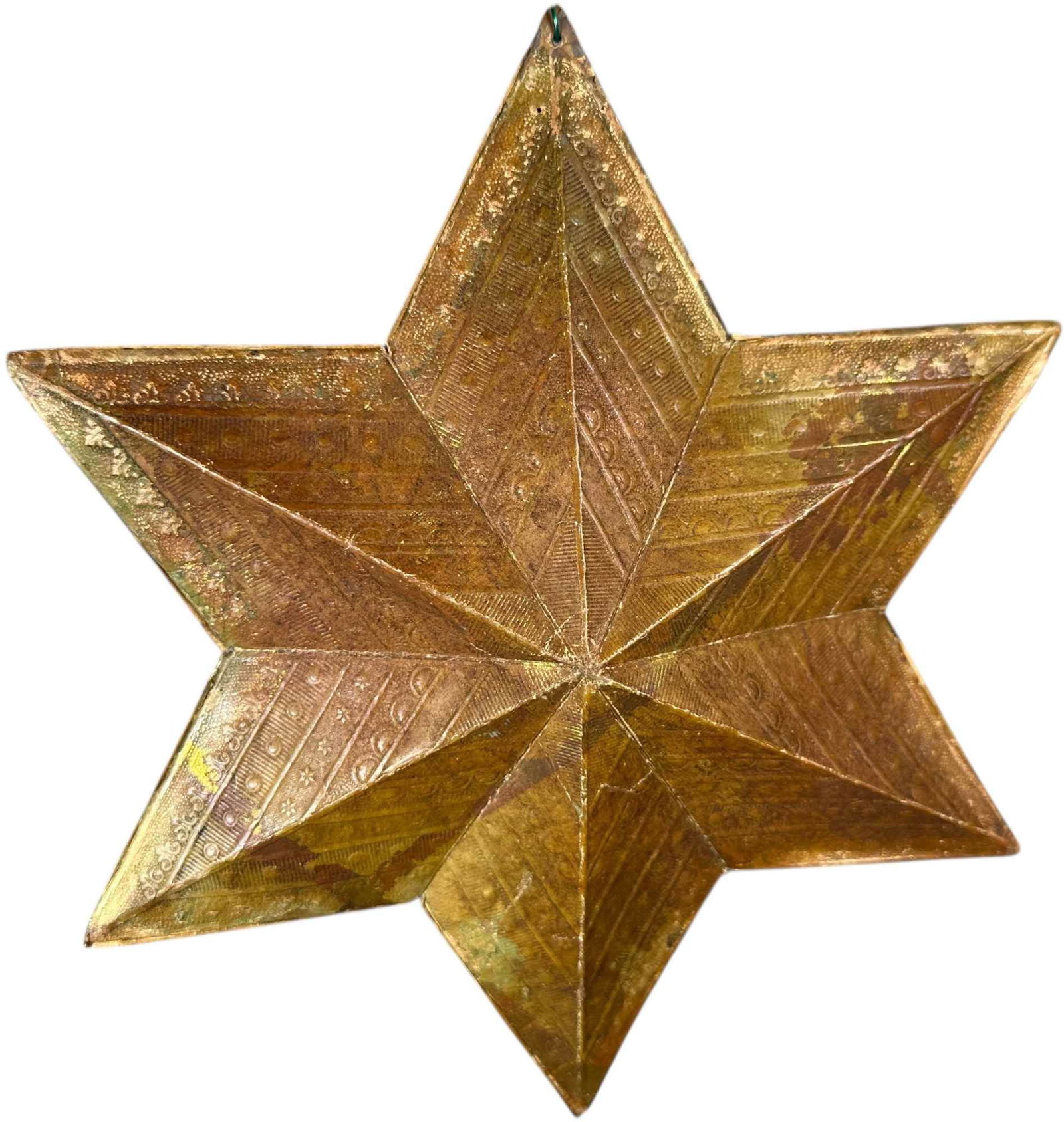 VERY LARGE DRESDEN STAR ORNAMENTS: 1070. VERY LARGE DRESDEN STAR ORNAMENTS | Some of the gold finish is gone. | 9" l. | (Excellent Condition) | $200 - $400
