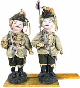 FRENCH BISQUE HEAD SOLDIERS