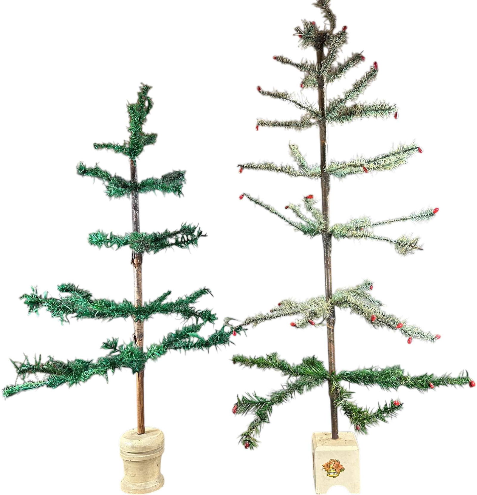 TWO SMALL GERMAN FEATHER TREES - 3