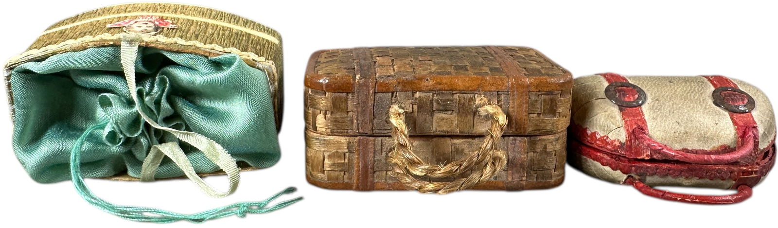 THREE DRESDEN CANDY CONTAINERS - 6