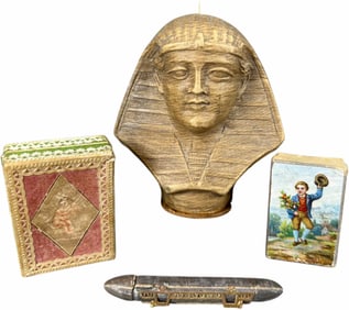 FOUR DRESDEN TRAVEL ORNAMENTS