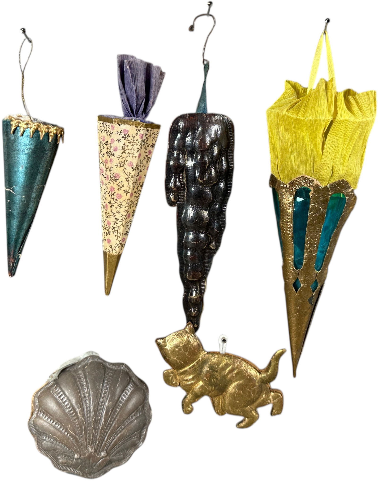 SIX ASSORTED DRESDEN CANDY CONTAINERS - 3