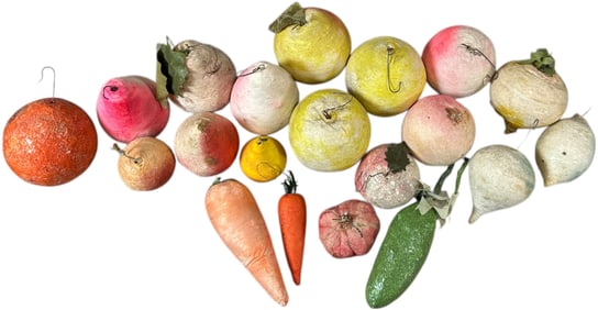 GROUPING OF COTTON FRUITS & VEGETABLE ORNAMENTS