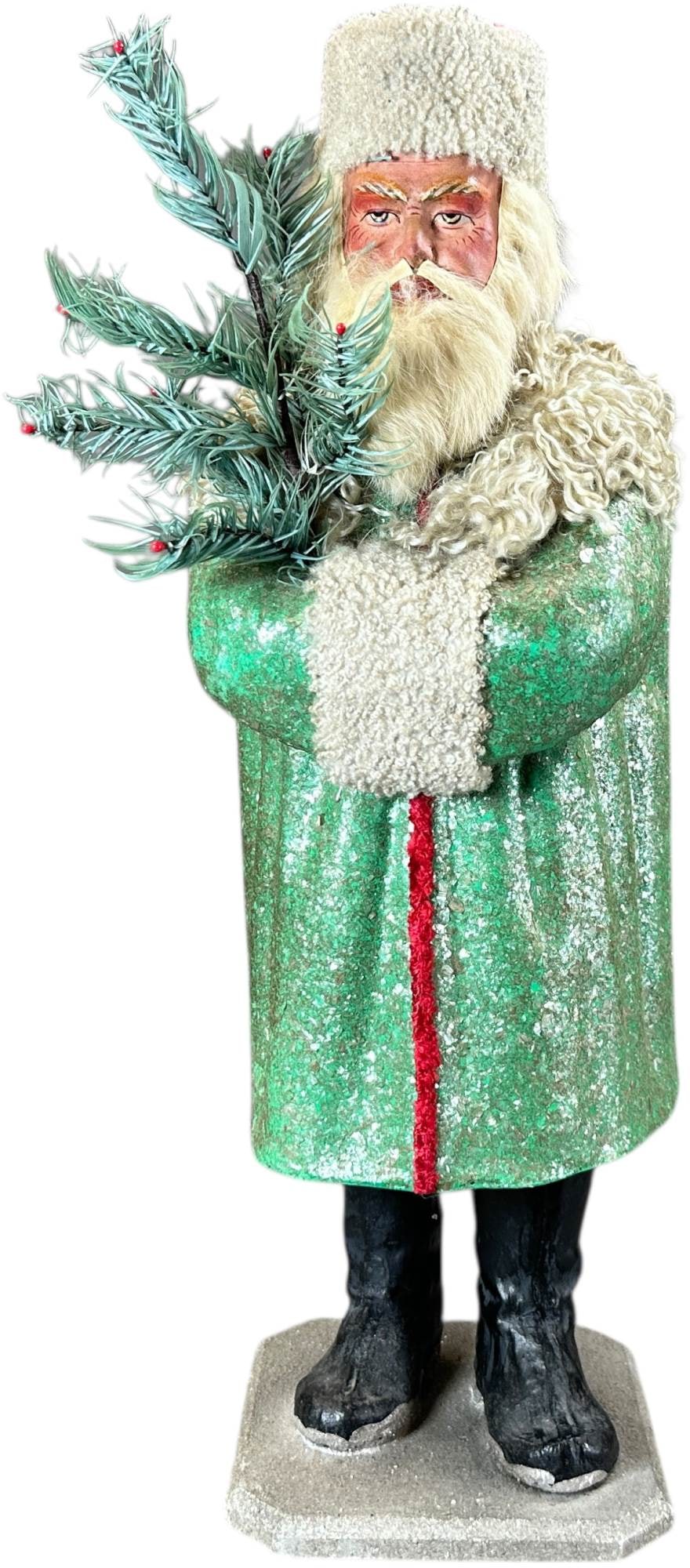 KATHY PATTERSON TALL SANTA CANDY CONTAINER: 1134. KATHY PATTERSON TALL SANTA CANDY CONTAINER | Artisan Made. Provenance: Linda Morrow Collection | 18" h. | (Excellent Condition) | $600 - $1,200