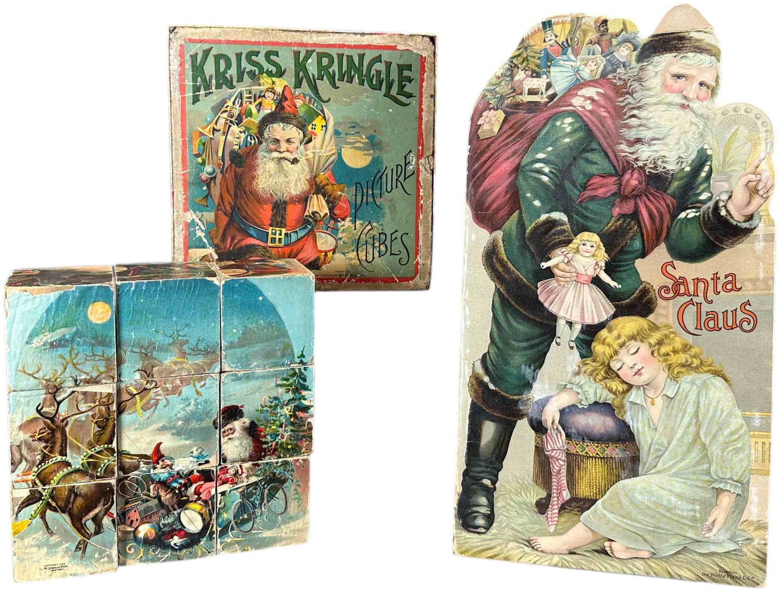 BOXED KRISS KRINGLE PICTURE CUBES W/ SANTA BOOK (1 of 4)